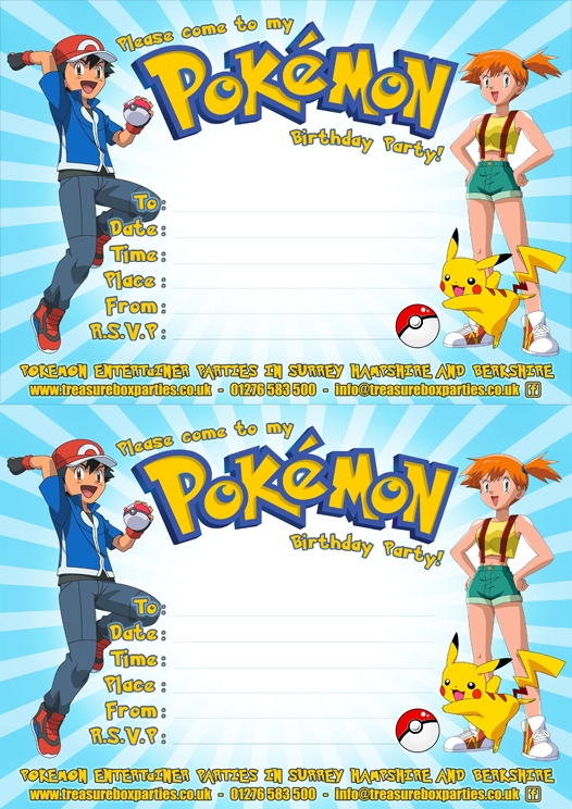 Free Pokemon Party Downloads Printable Party Invitations 