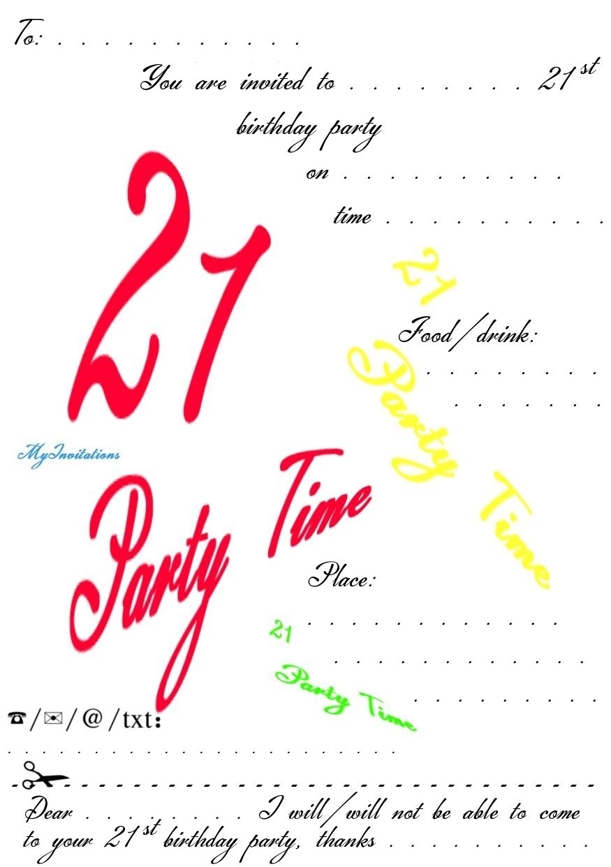 Free Printable 21st Birthday Invitations Free Templates Printable
