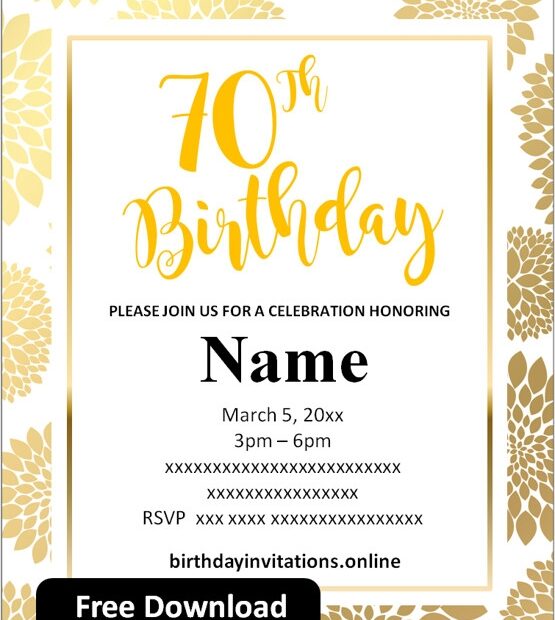 FREE Printable 50th Birthday Invitations Templates Party Invitation