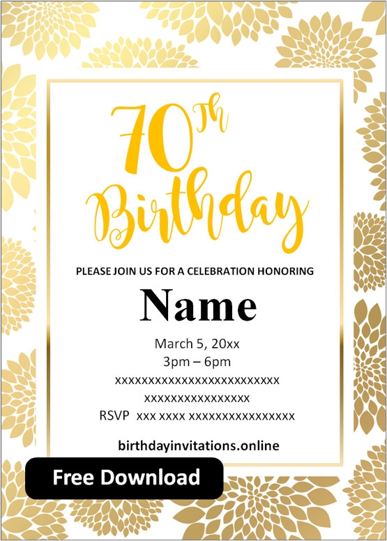 FREE Printable 50th Birthday Invitations Templates Party Invitation