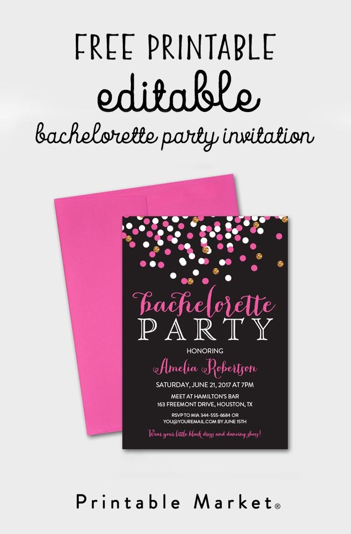 Free Printable Bachelorette Party Invitations Template Printable 