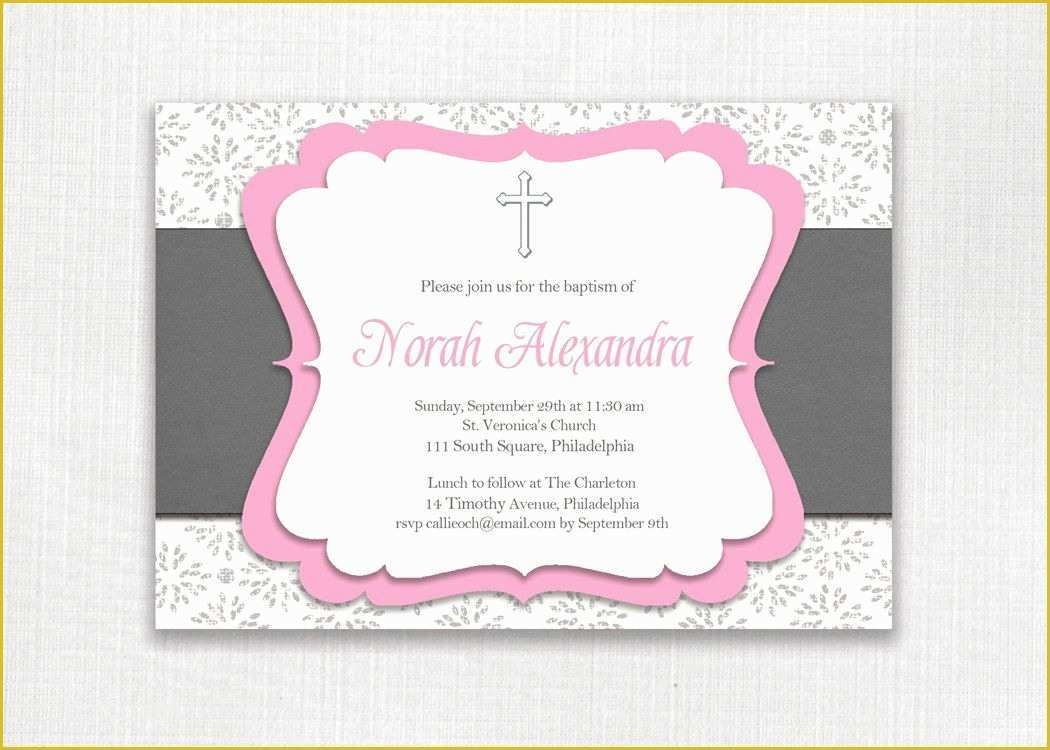 Free Printable Baptism Invitations Templates Of Baby Girl Baptism 