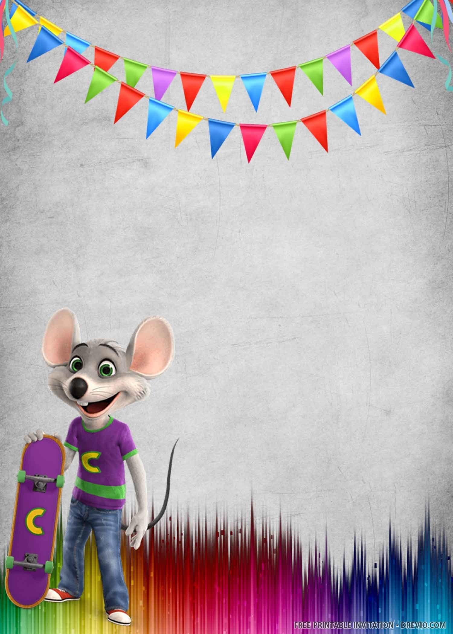 Free Printable Chuck E Cheese Invitation Template FREE Printable HQ