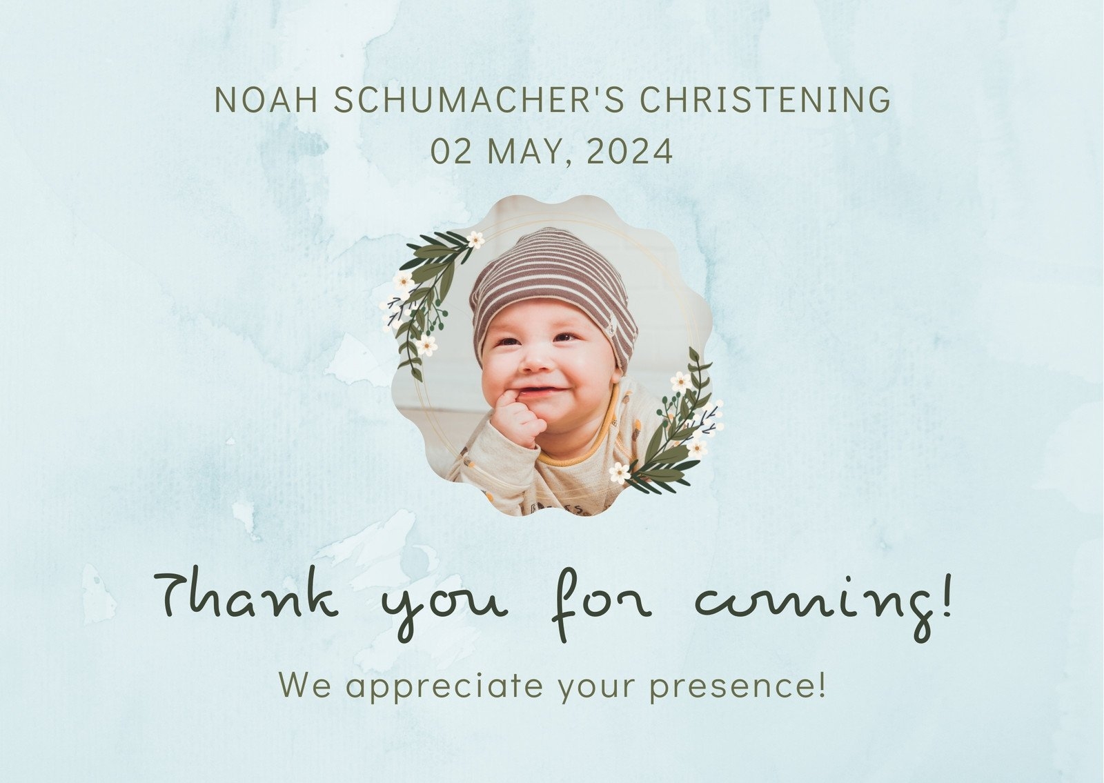 Free Printable Custom Christening Thank You Card Templates 49 OFF