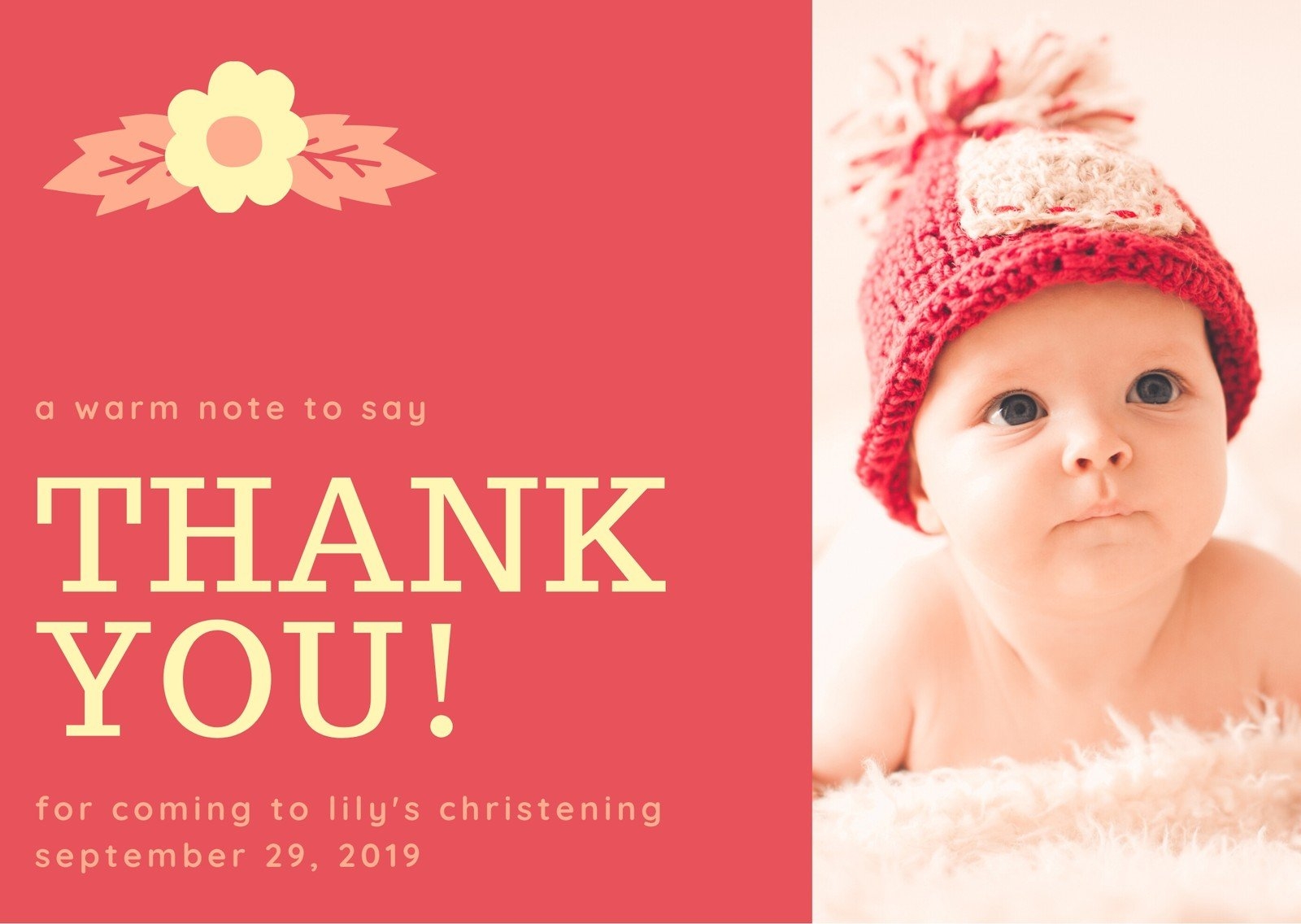 Free Printable Custom Christening Thank You Card Templates 59 OFF