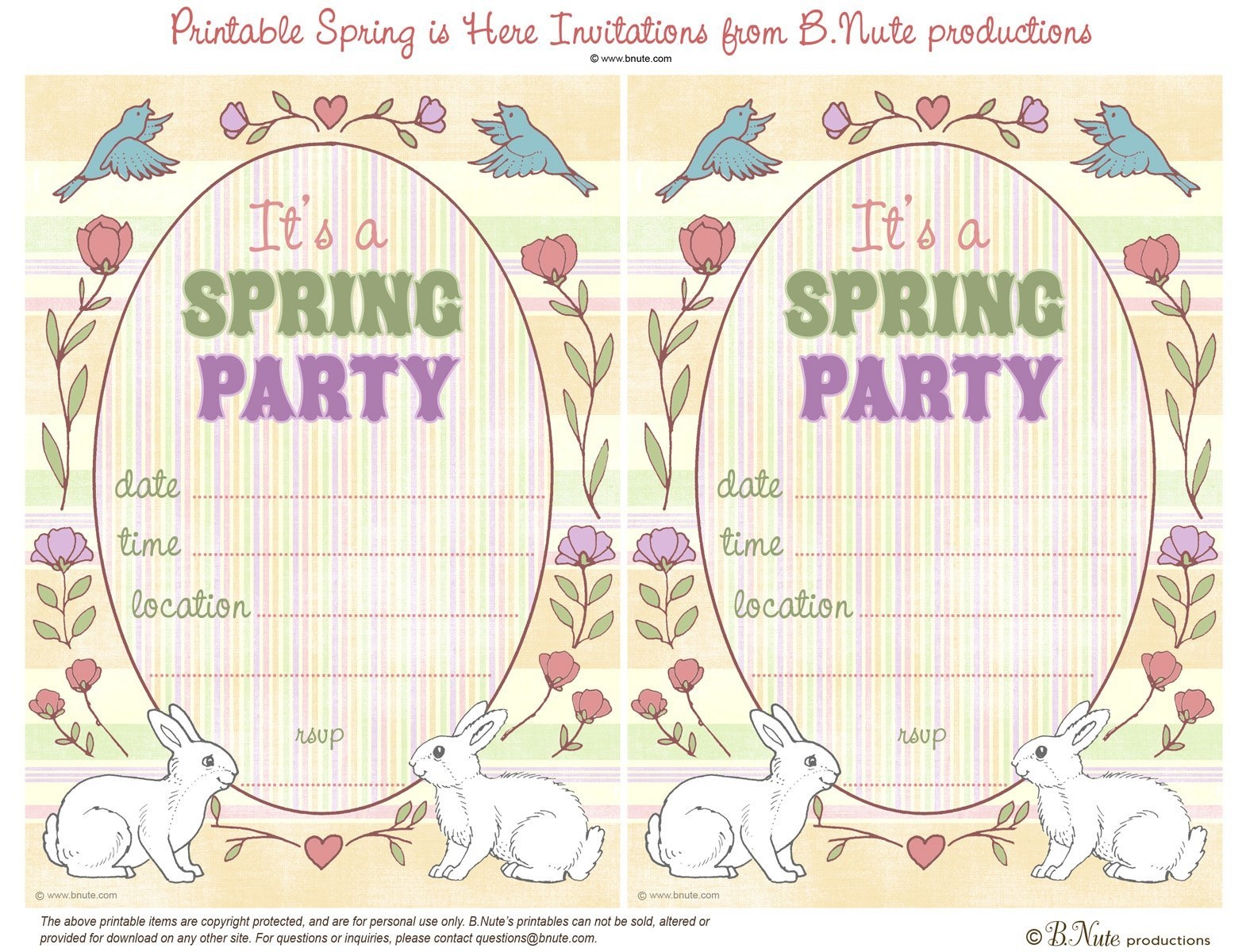 Free Printable Easter Invitations Cards