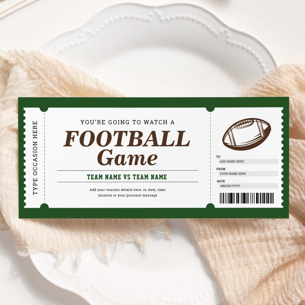 Free Printable Football Ticket Template Social Media Template