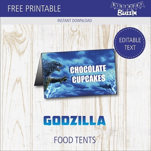 Free Printable Godzilla Favor Tags Birthday Buzzin