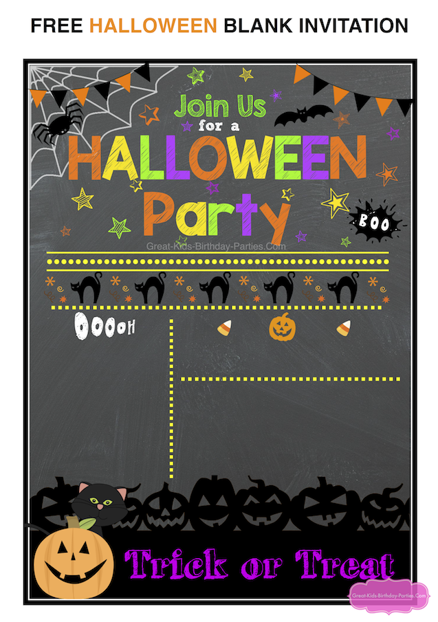 Free Printable Halloween Birthday Party Invitations