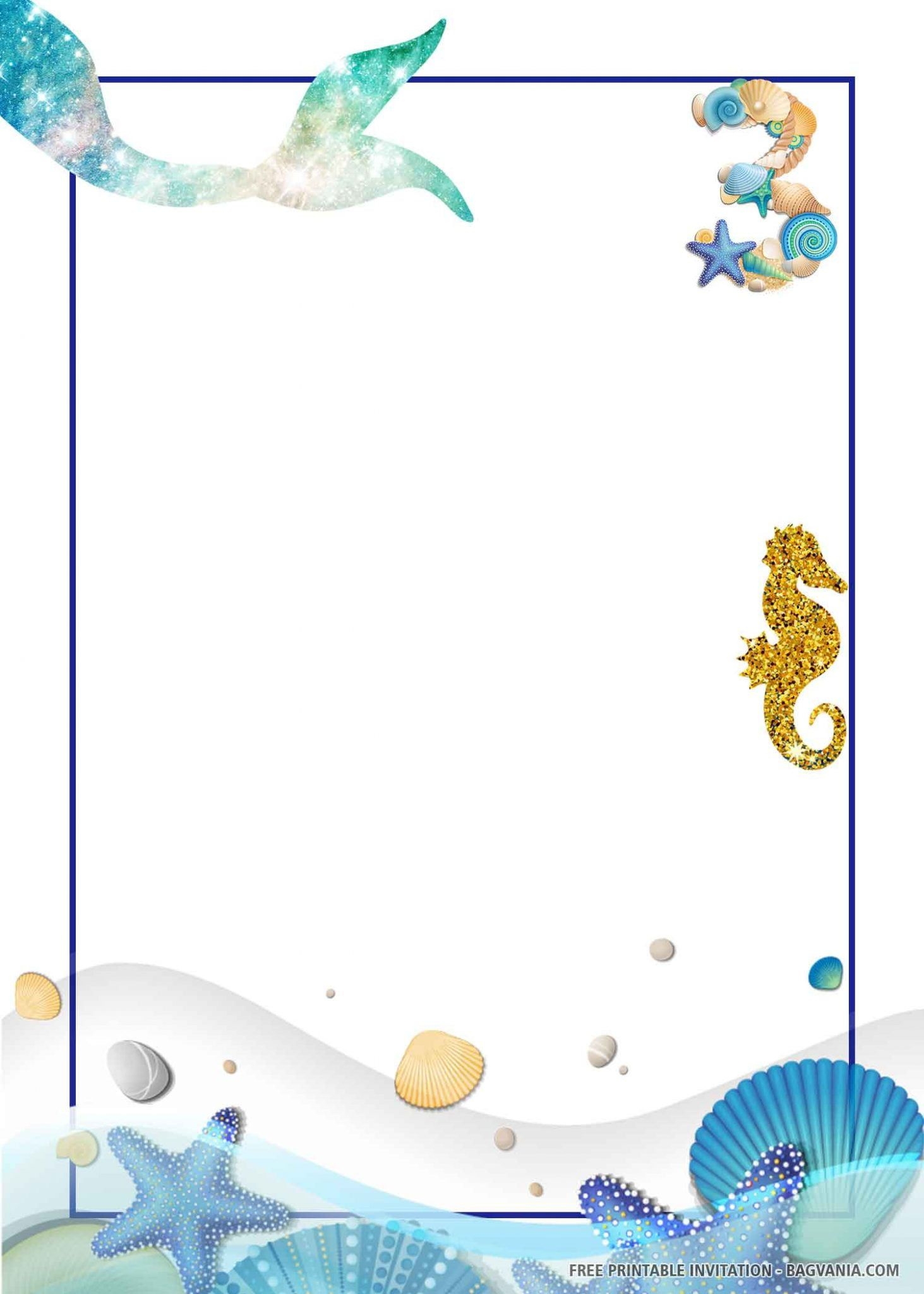Free Printable Mermaid Invitations FREE Printable A Z