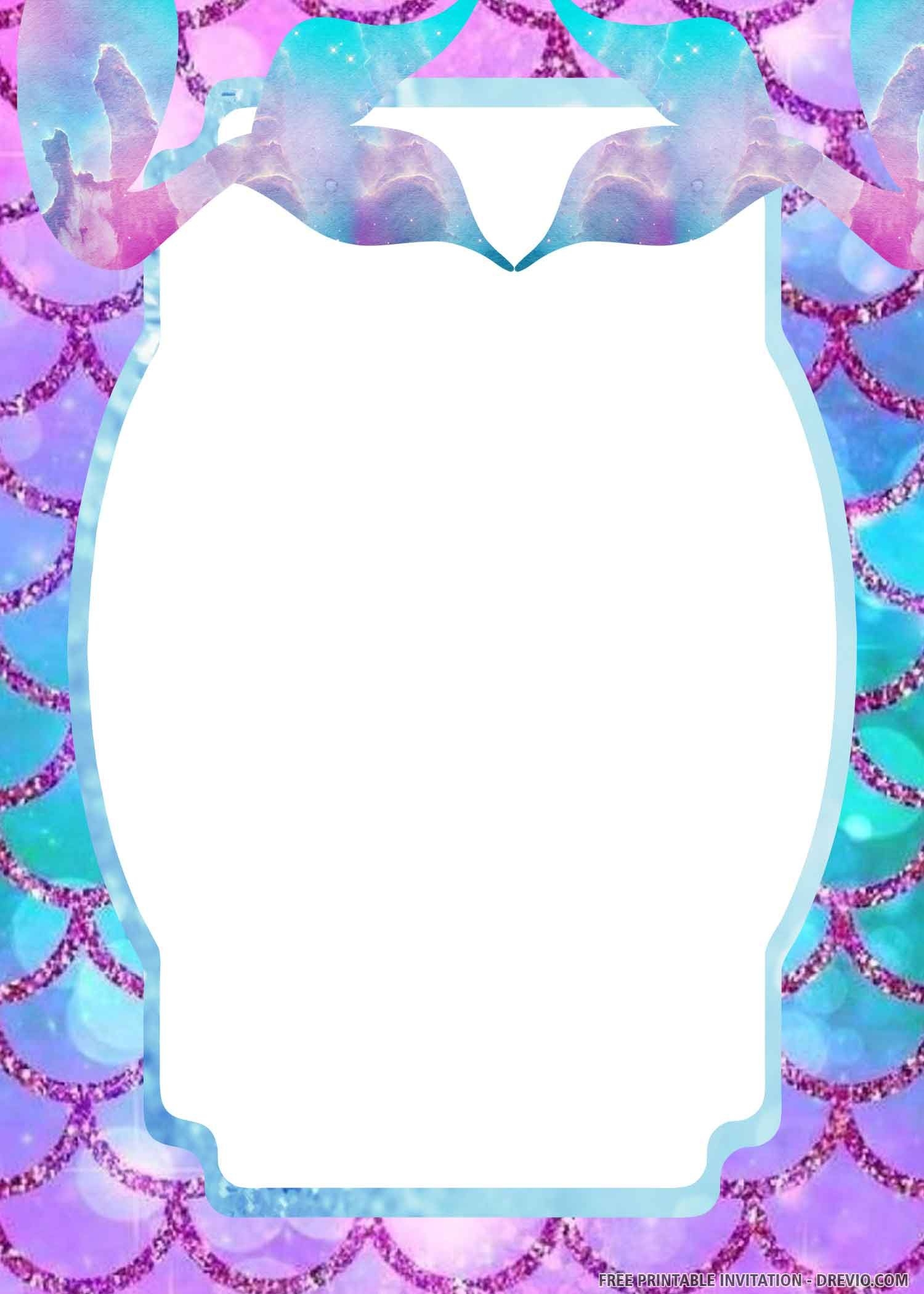 Free Printable Mermaid Invitations FREE Printable A Z