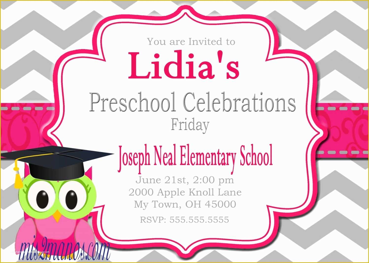 Free Printable Preschool Graduation Invitation Templates Of Preschool 