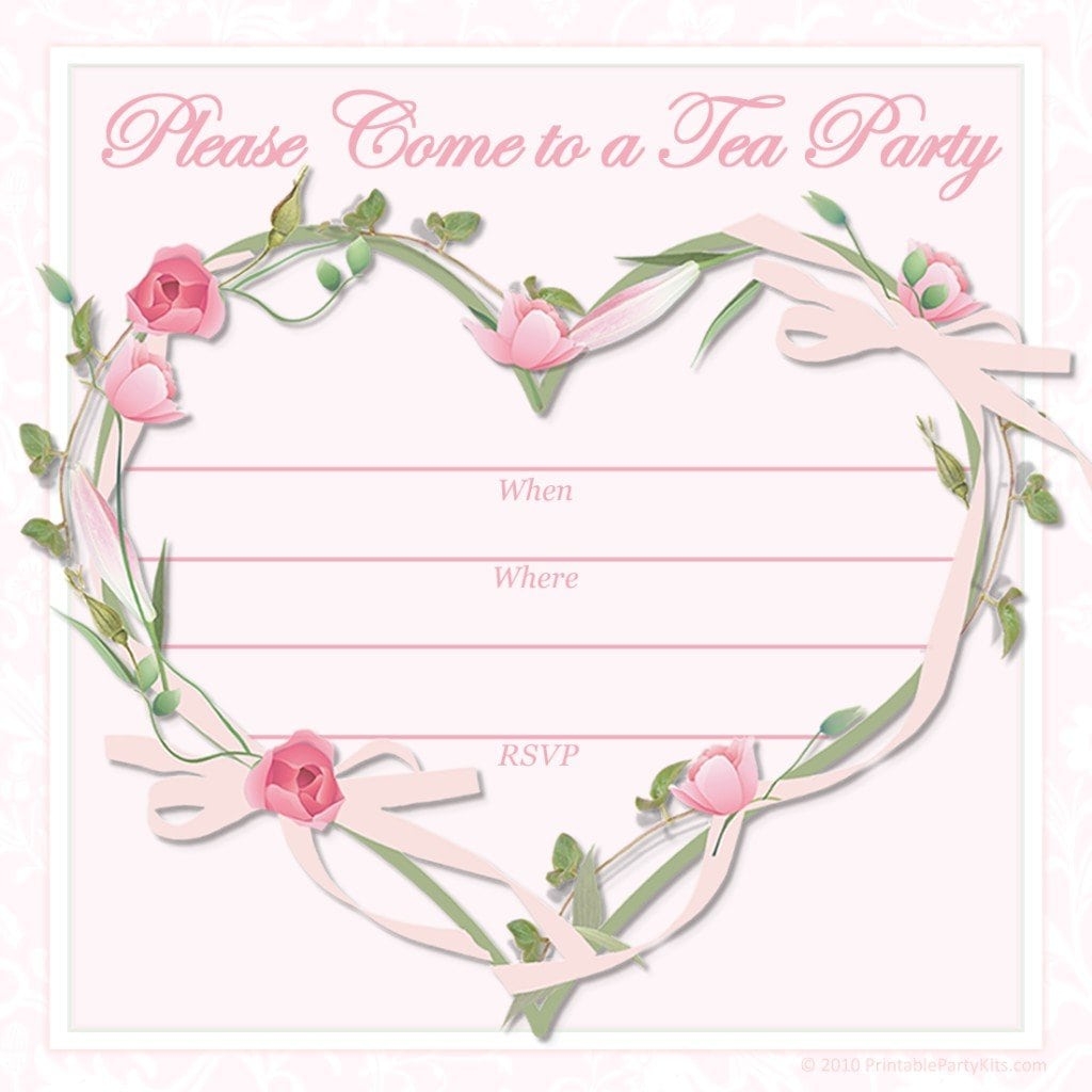 Free Printable Princess Tea Party Invitations Templates