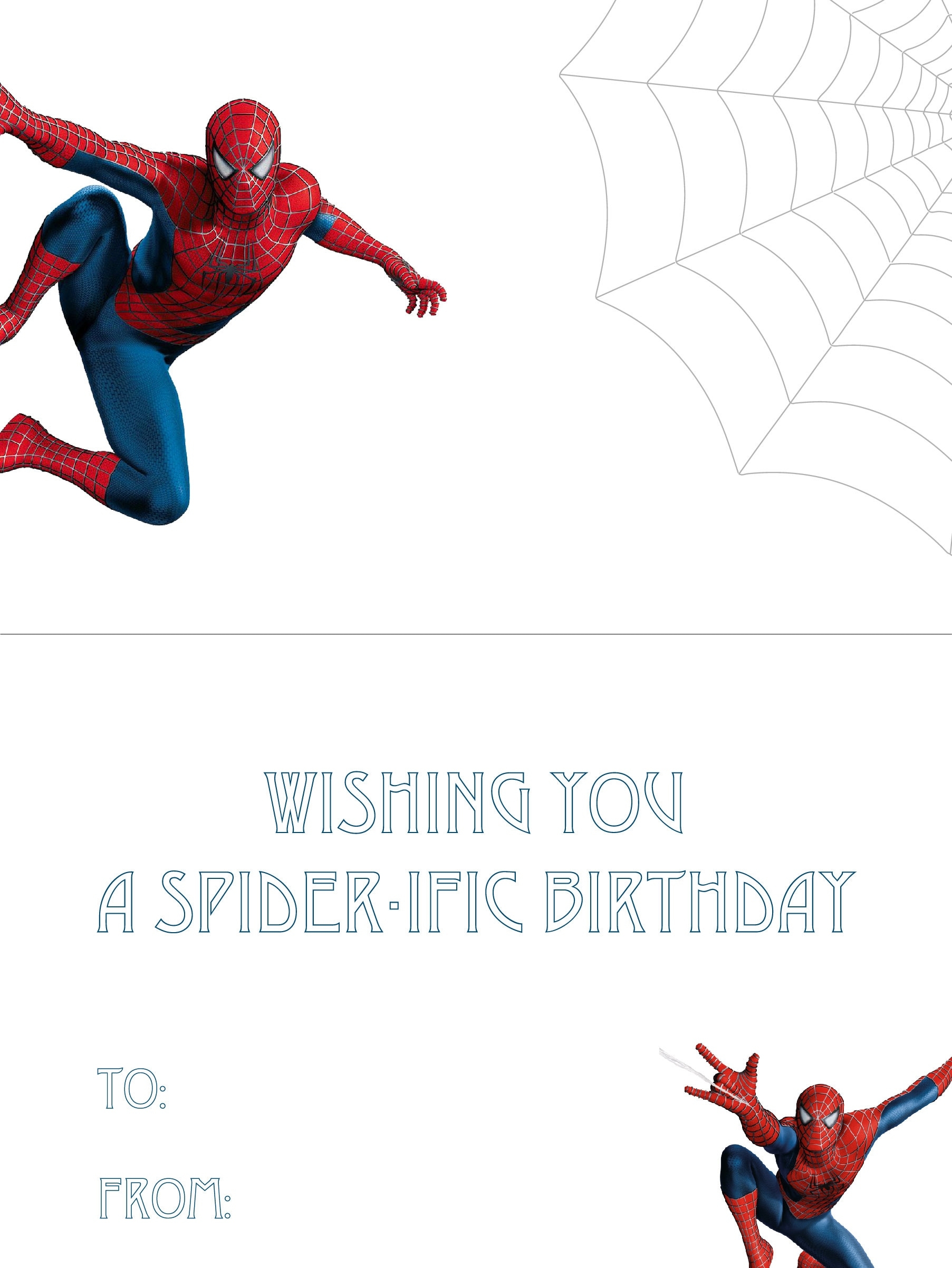 Free Printable Spiderman Birthday Card
