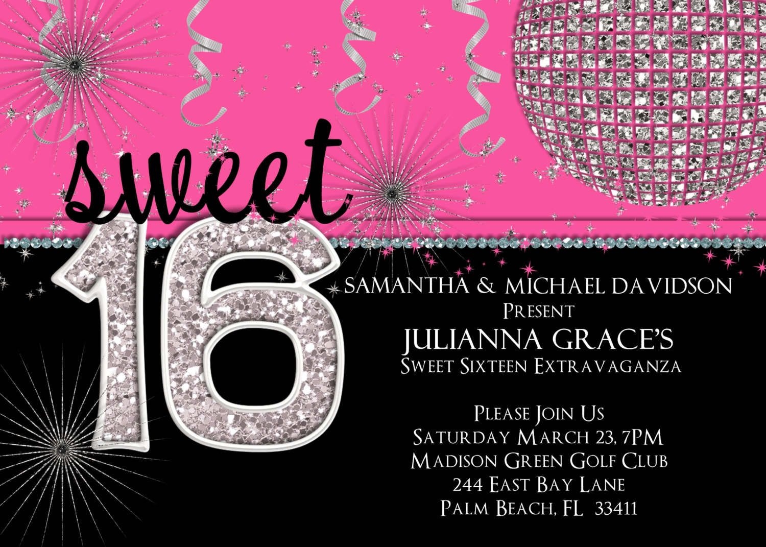 Free Printable Sweet 16 Party Invitations Free Templates Printable