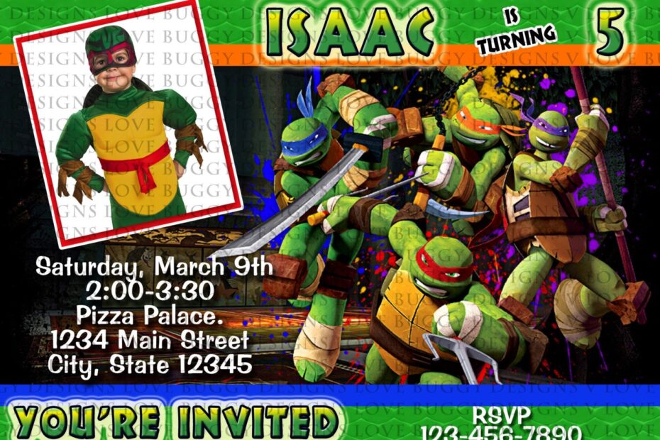 Free Printable Teenage Mutant Ninja Turtles Birthday Invitations FREE