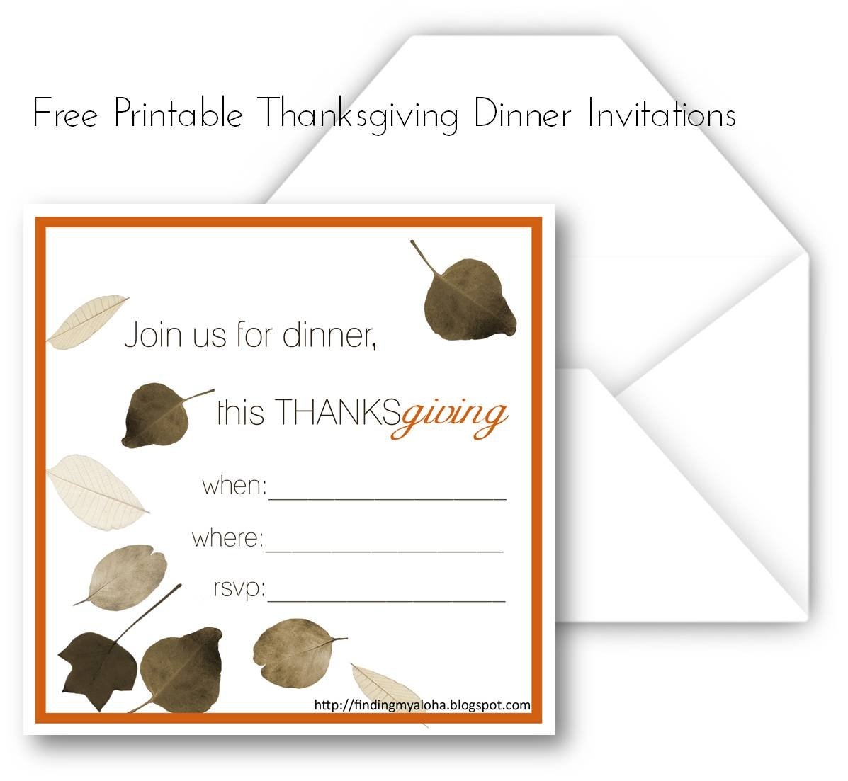 Free Printable Thanksgiving Dinner Invitations