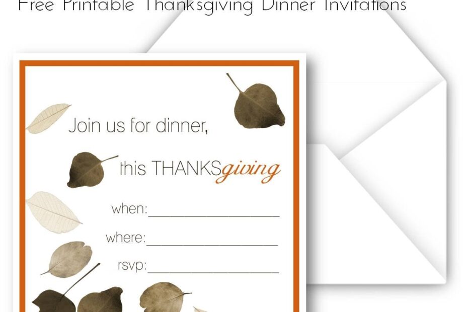 Free Printable Thanksgiving Dinner Invitations