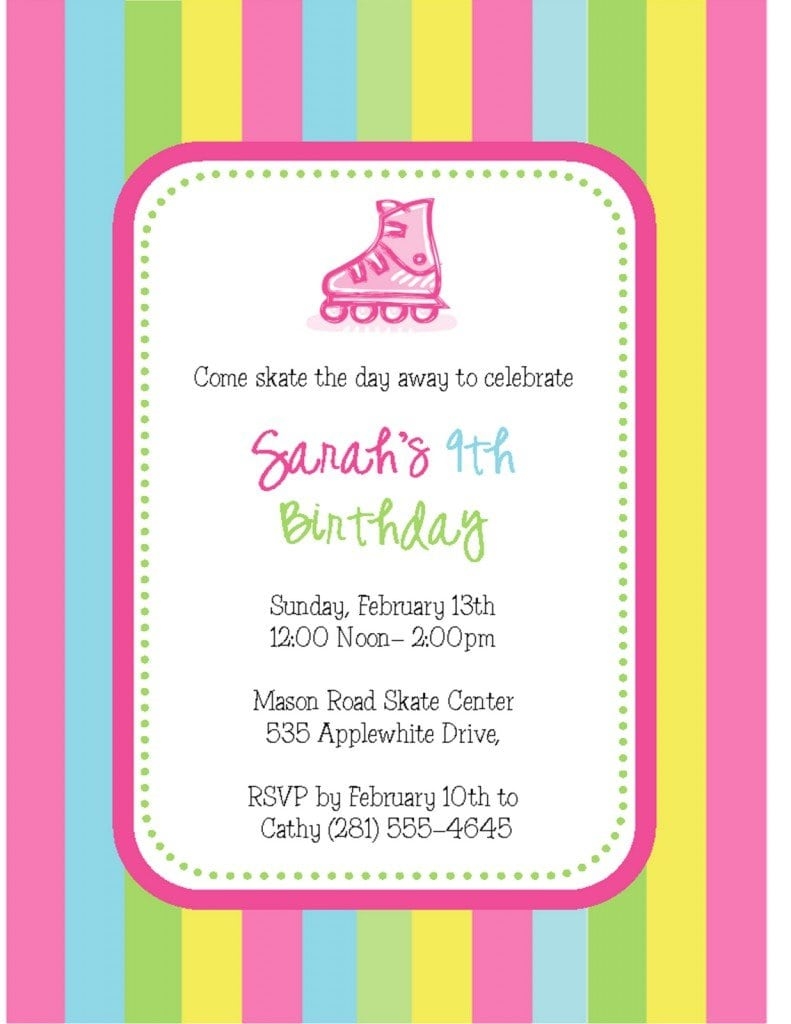 Free Roller Skate Invitation Template