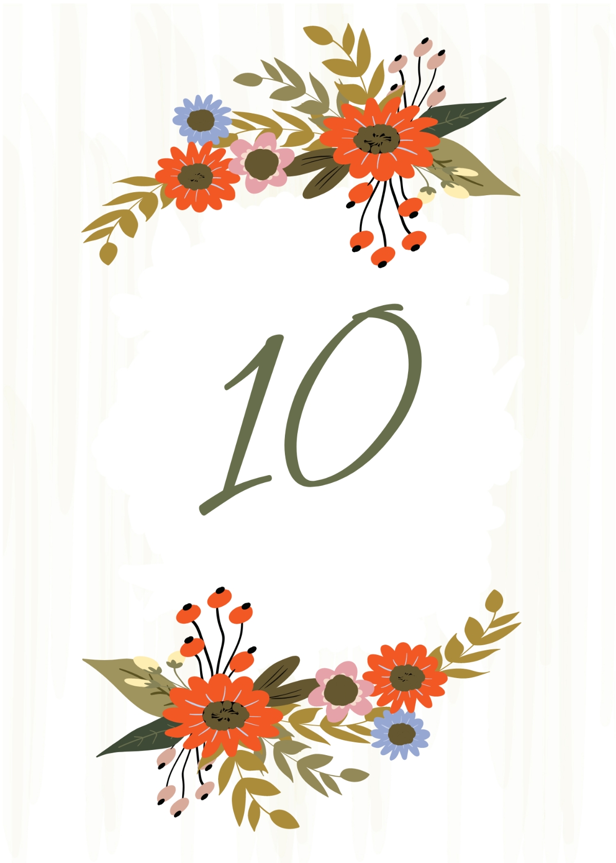 Free Small Flower Wedding Table Card Template To Edit Online