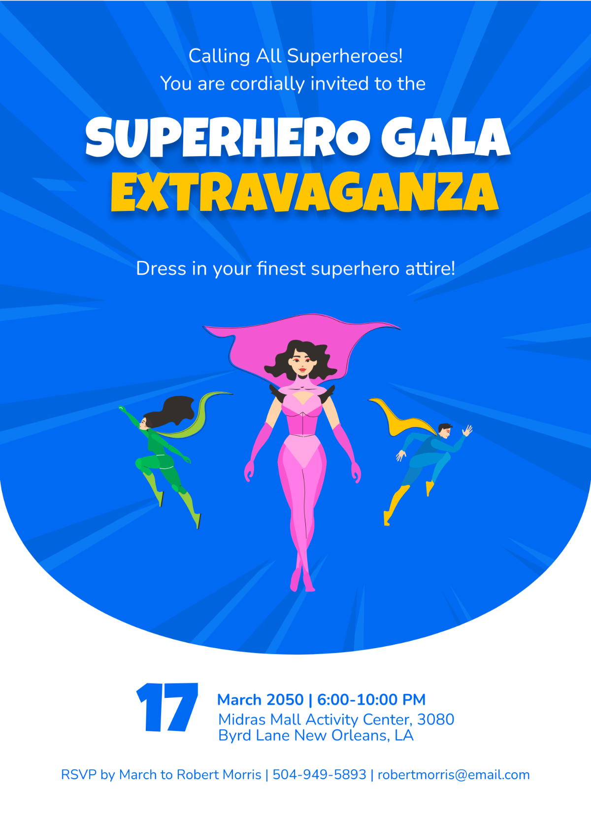 Free Superhero Invitation Template To Edit Online
