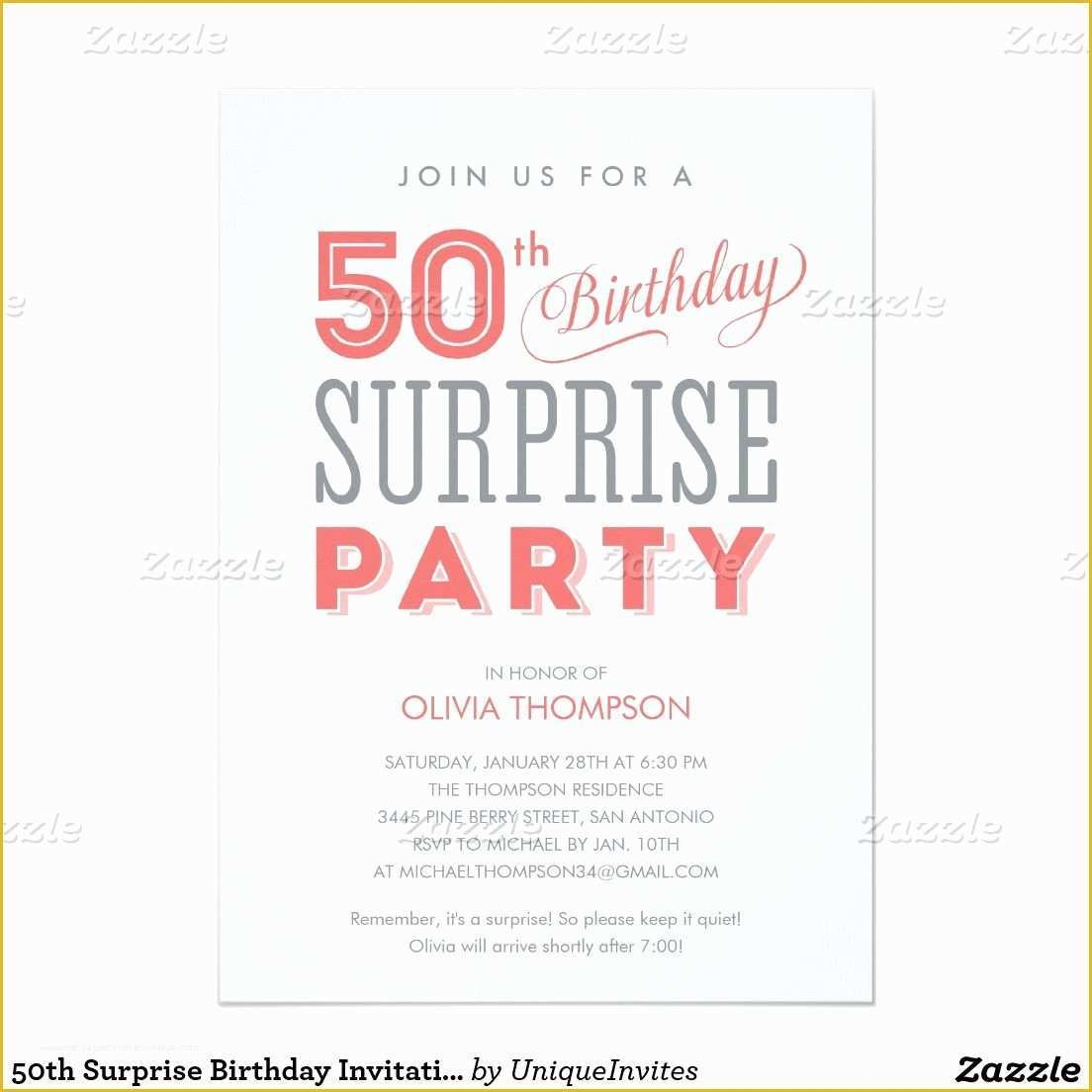 Free Surprise 50th Birthday Party Invitations Templates Of Cool Free 