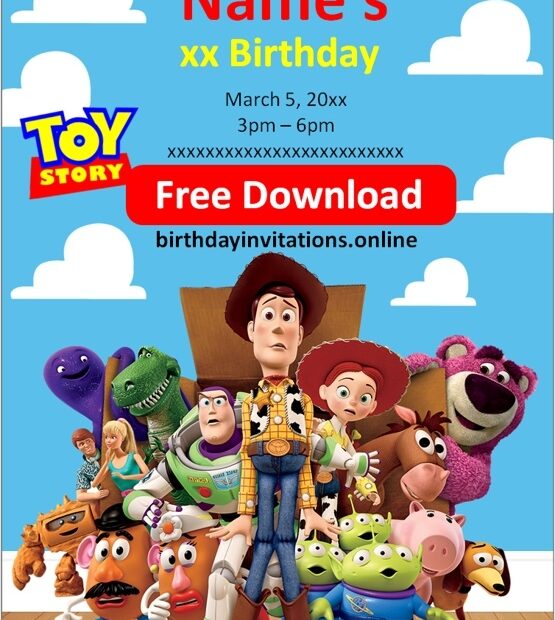 FREE TOY STORY Birthday Invitations Template Online