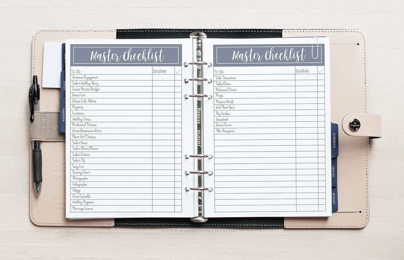 Free Wedding Binder Printables