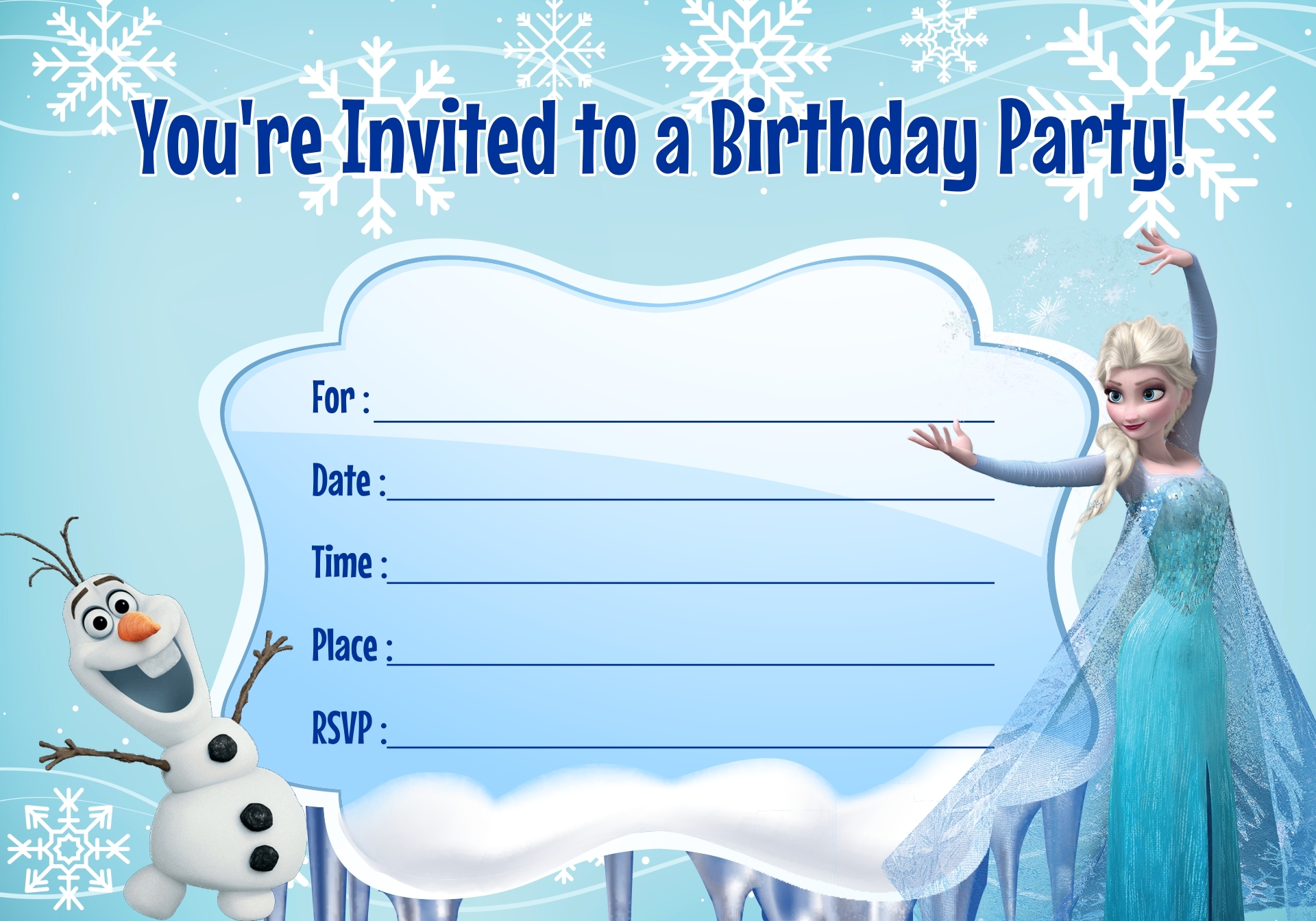 Frozen Birthday Invitations Editable 10 Free PDF Printables Printablee