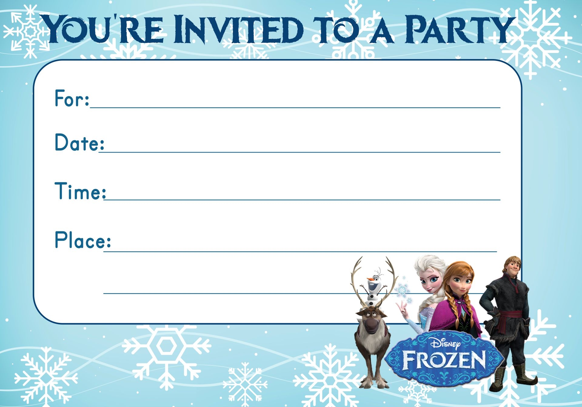 Frozen Birthday Invitations Editable 10 Free PDF Printables Printablee