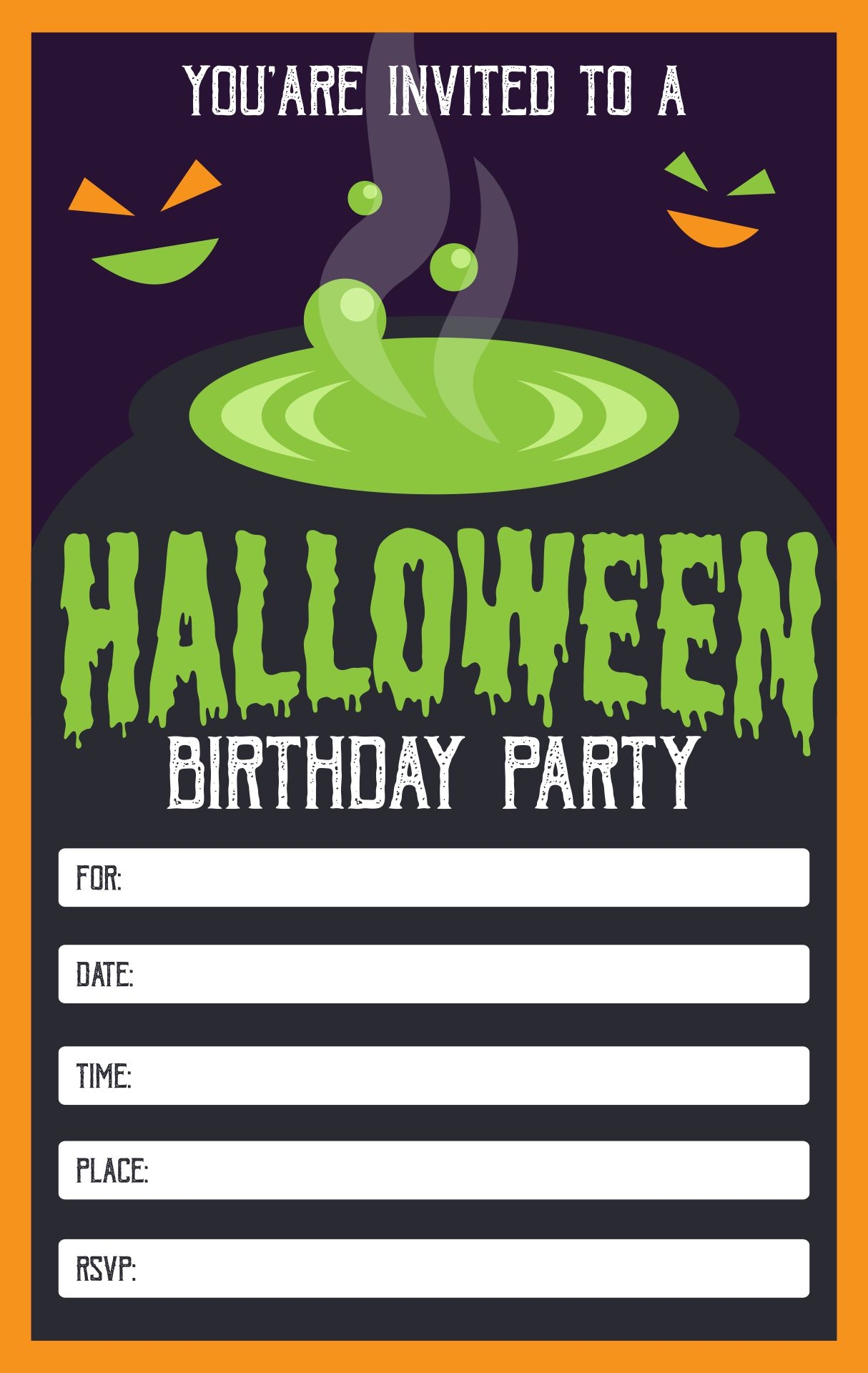 Halloween Birthday Invitations 15 Free PDF Printables Printablee