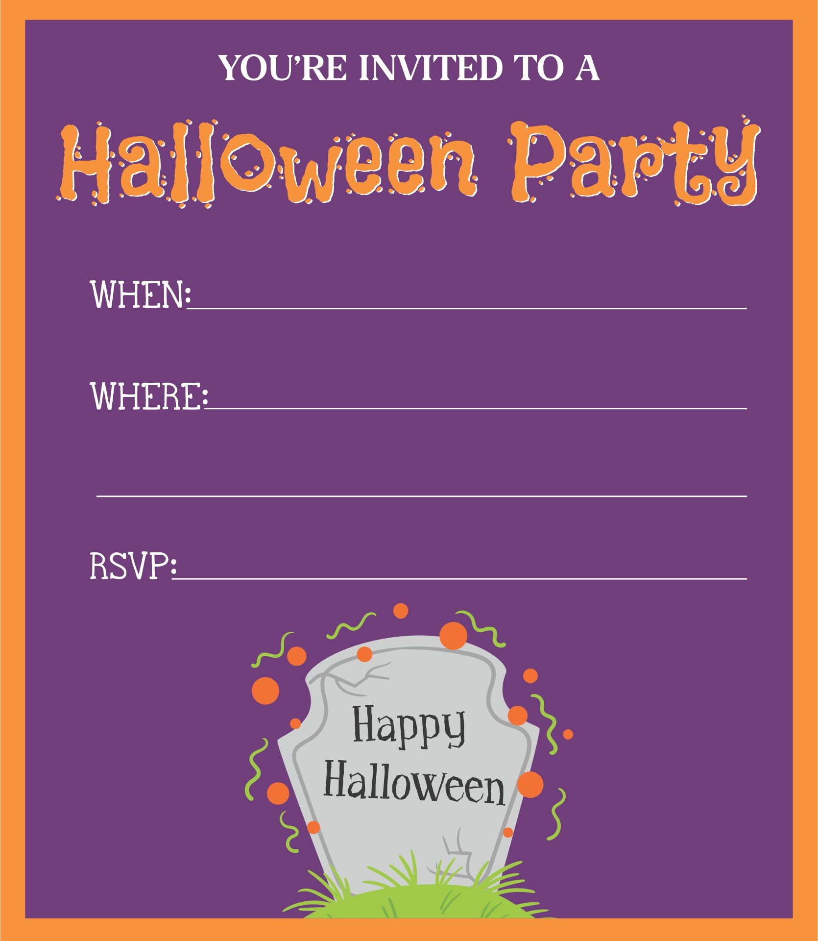 Halloween Party Template Blank