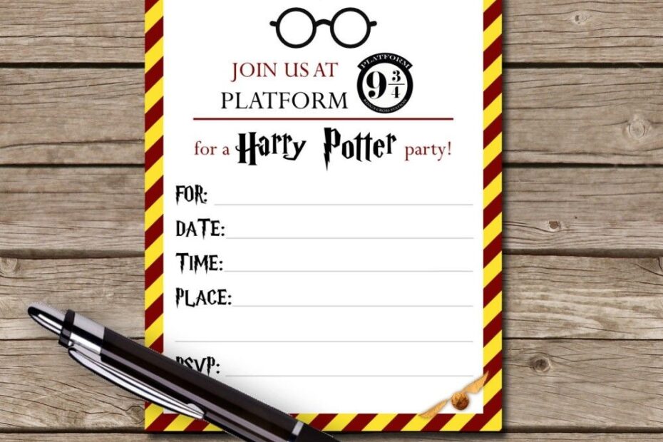 Harry Potter Invites Printable Printable And Enjoyable Learning