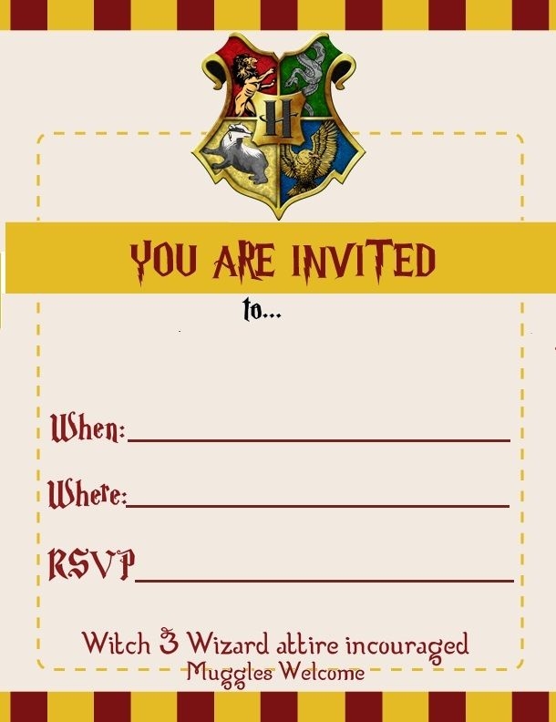 Harry Potter Invites Template Free Birthday Wishes