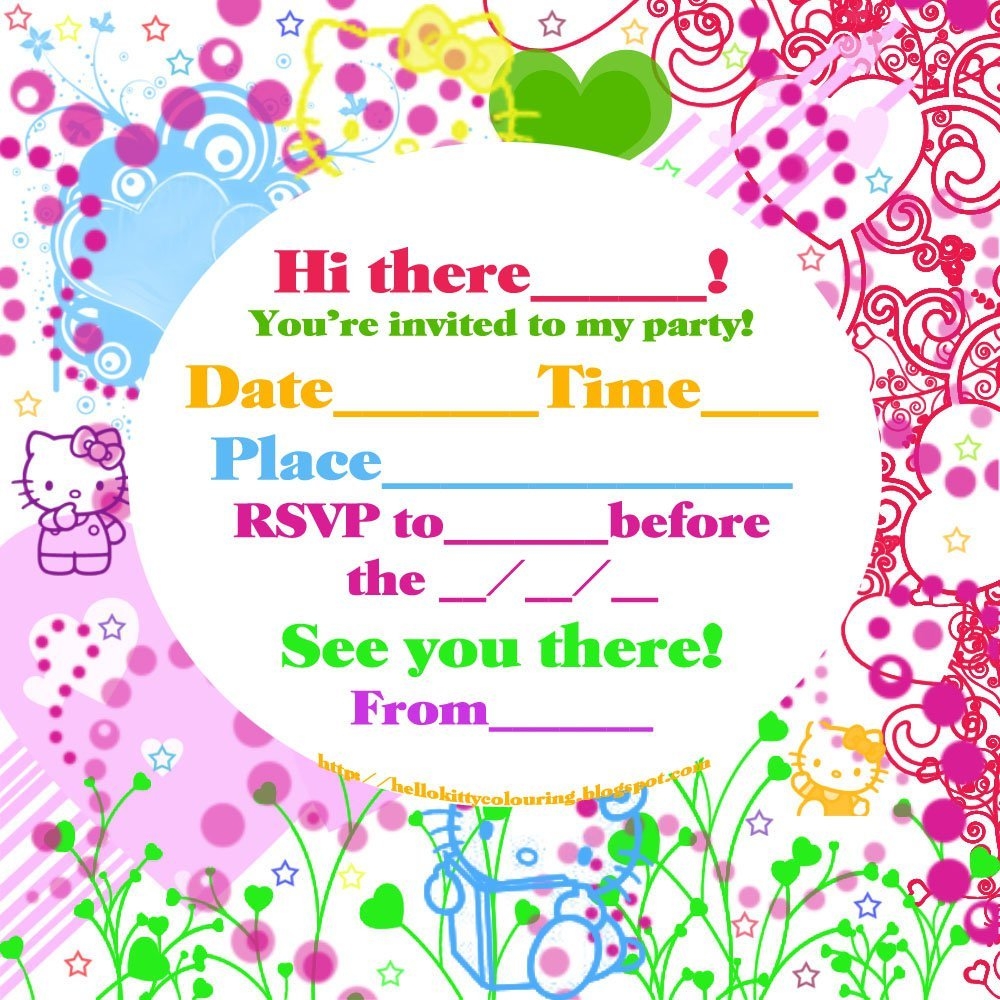 Hello Kitty Birthday Invitations Printable Free