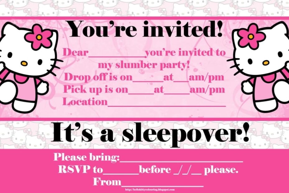 Hello Kitty Printable Invitation