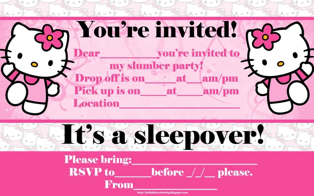Hello Kitty Printable Invitation