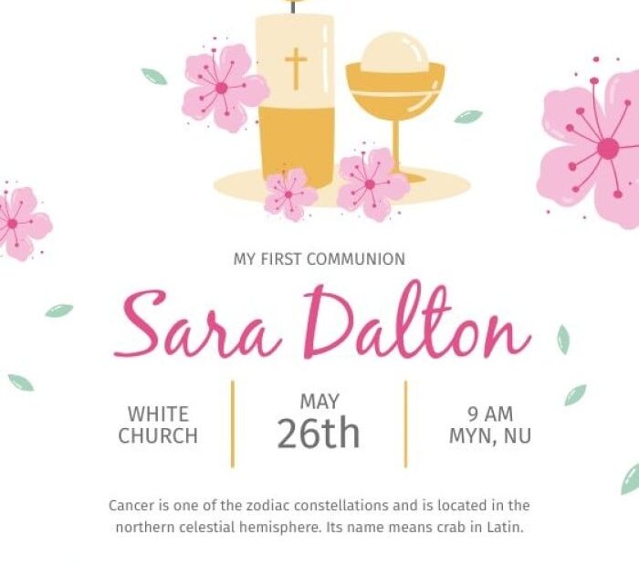 Holy Communion Invitation Design Template Vector Image 58 OFF