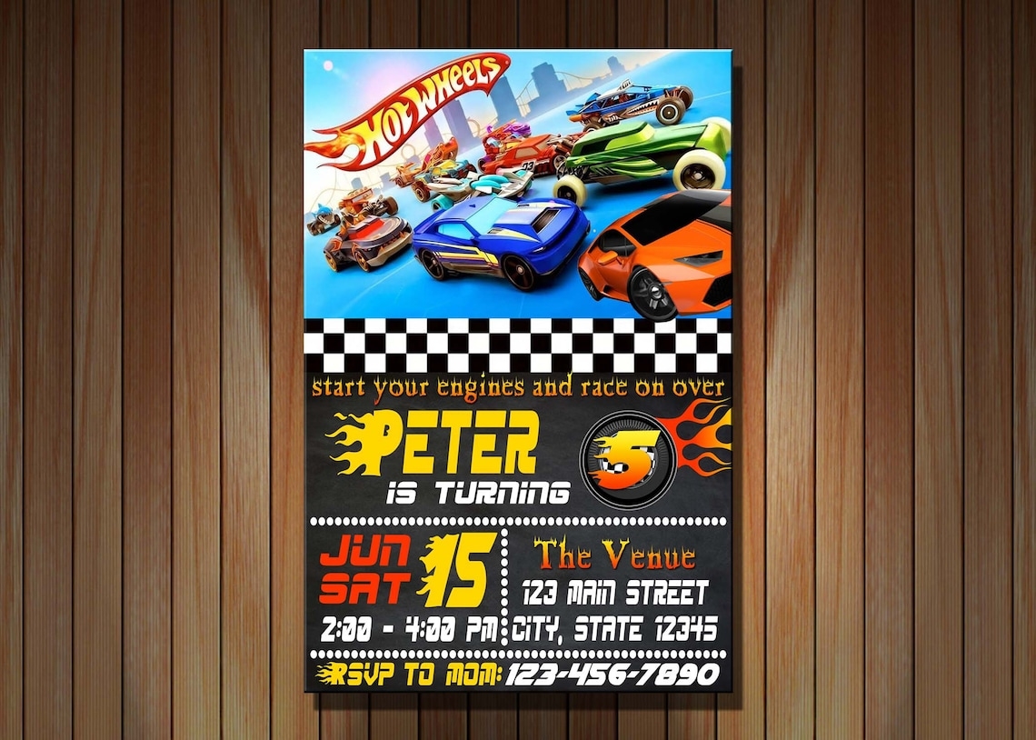 Hot Wheels Papercraft Printable Hot Wheels Birthday Invitation My XXX 
