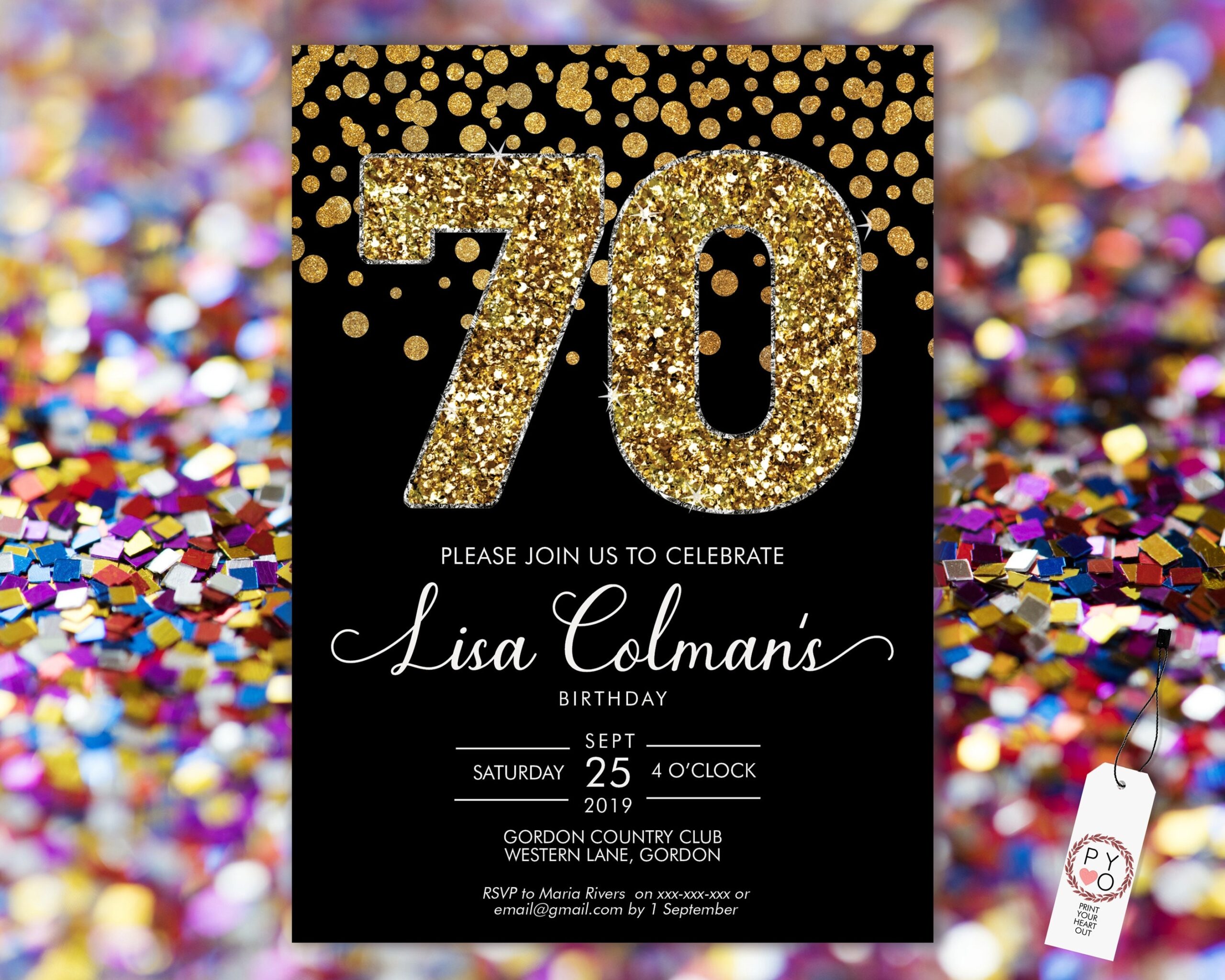 Invitations 70Th Birthday Party Templates