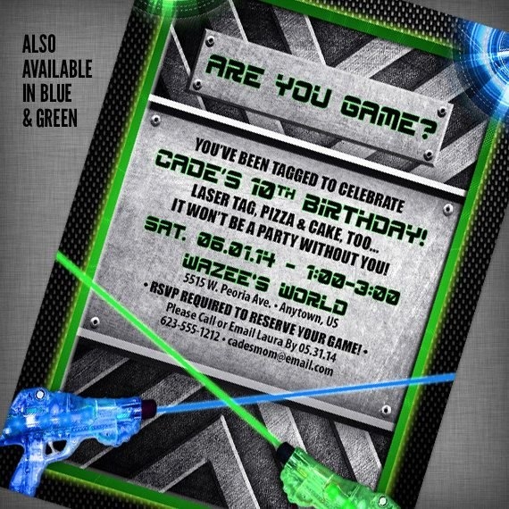 Laser Tag Invitations Printable