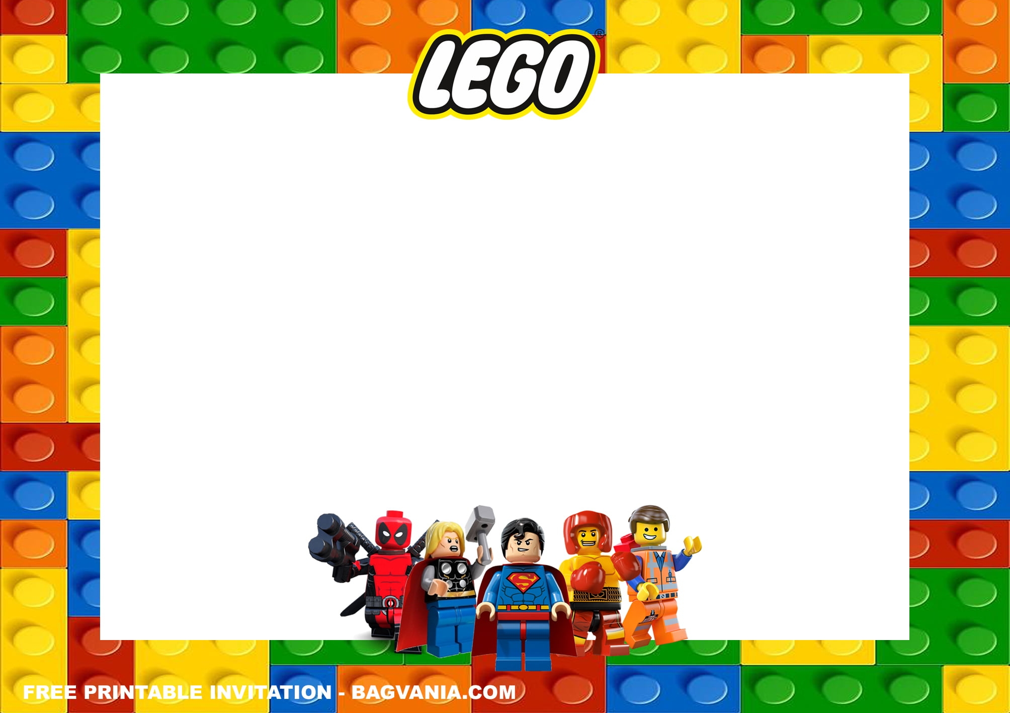 Lego Birthday Invitation Template
