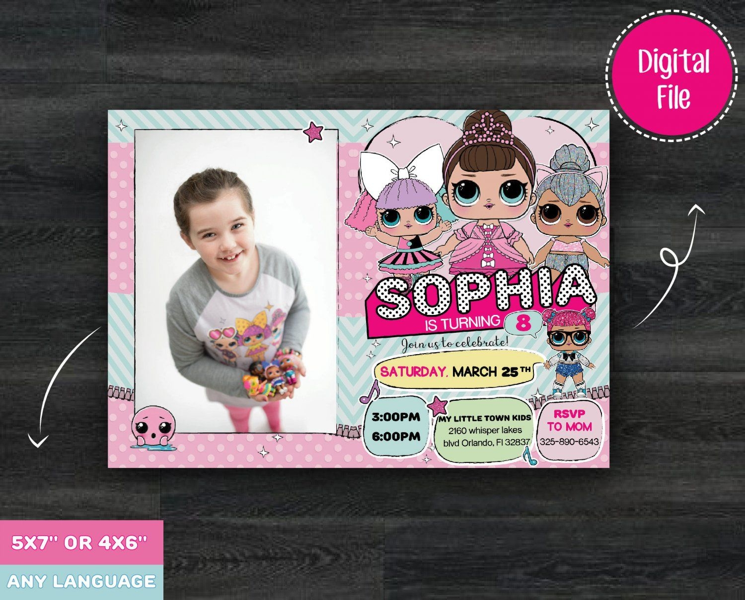 LOL Surprise Invitation LOL Surprise Birthday Invitation LOL doll 