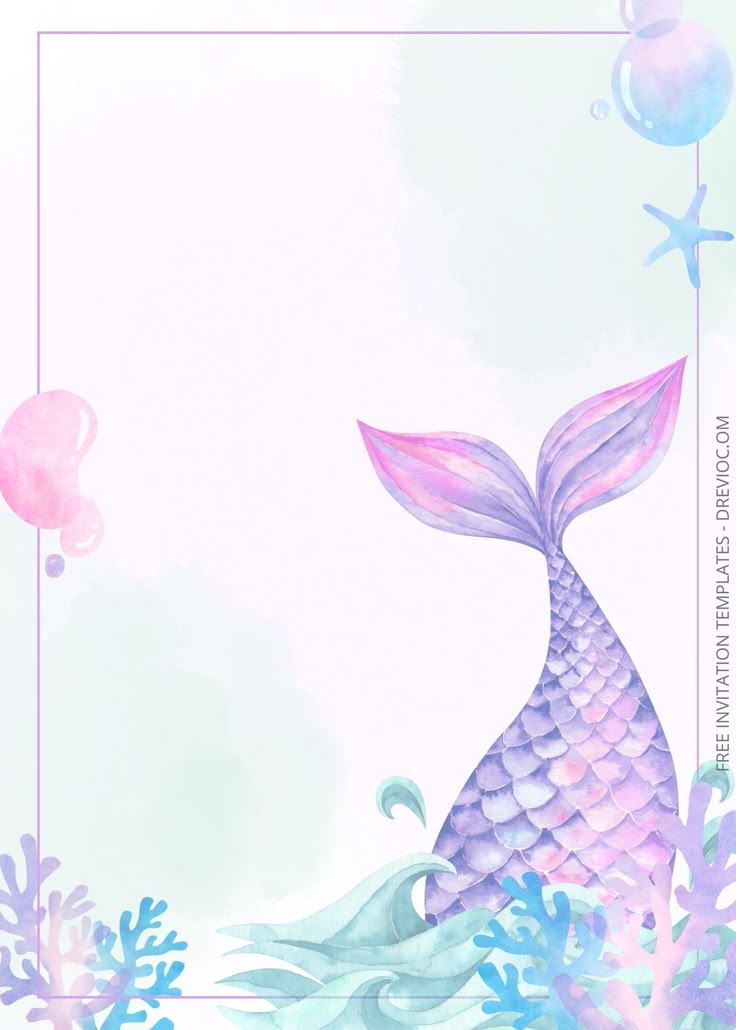 Mermaid Invitation Template Free Dev onallcylinders