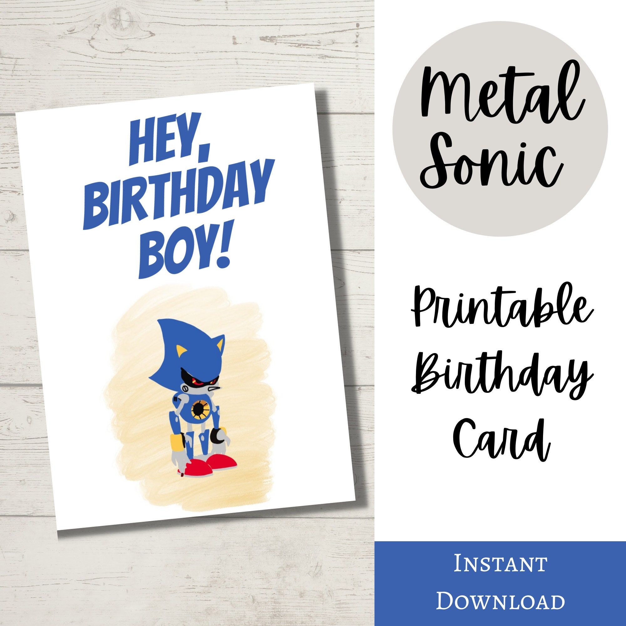 Metal Sonic Birthday Card Sonic Birthday Sonic The Hedgehog 