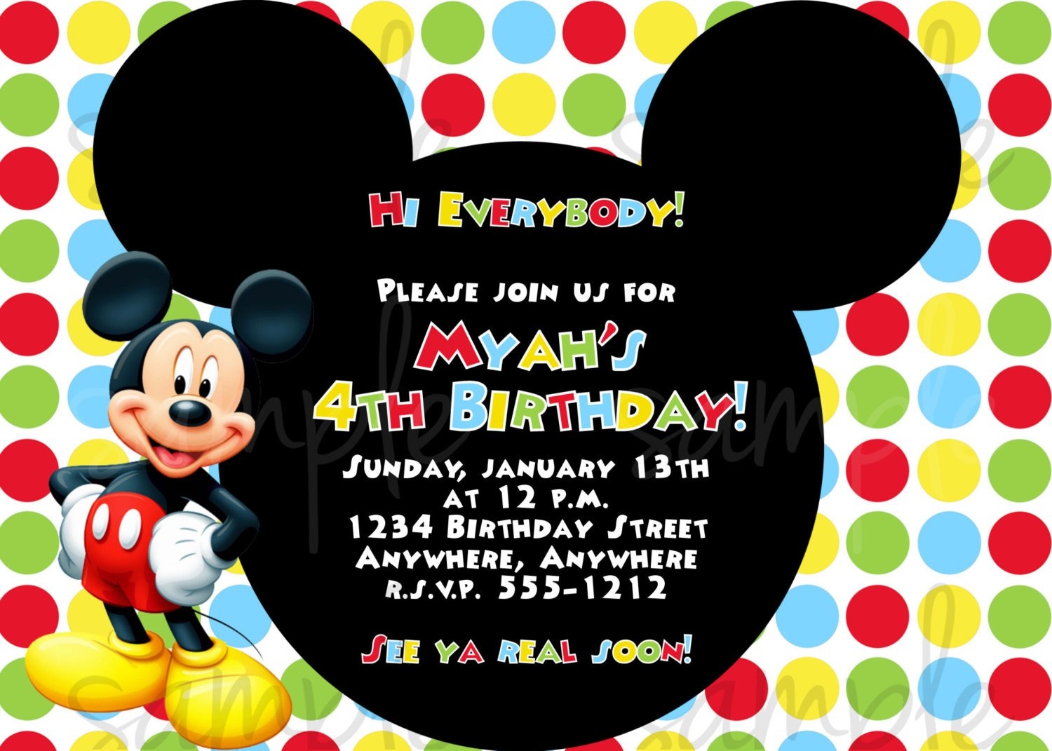 Mickey Mouse Birthday Invitations Diy FREE Printable Birthday 