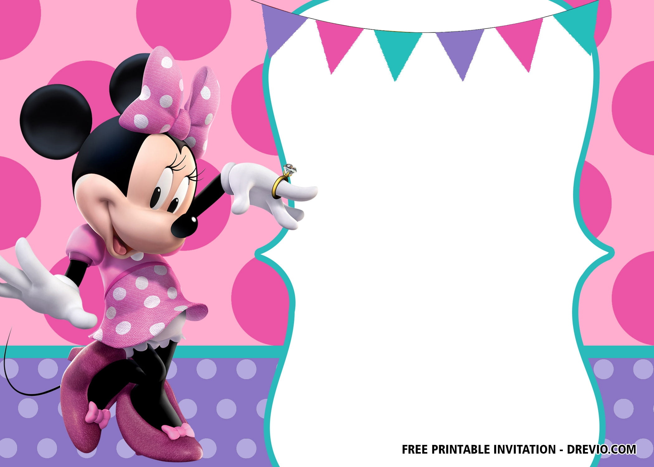 Minnie Mouse Birthday Invitations Templates