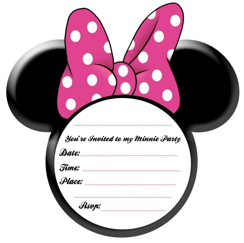 Minnie Mouse Blank Invitation Template