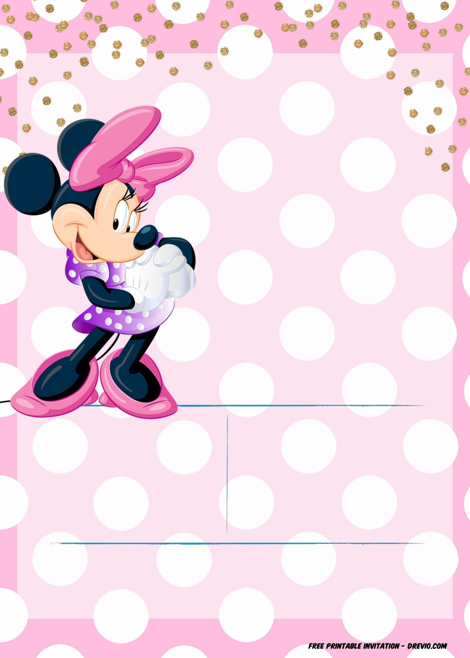 Minnie Mouse Invitation Template Editable And FREE Download DREVIO