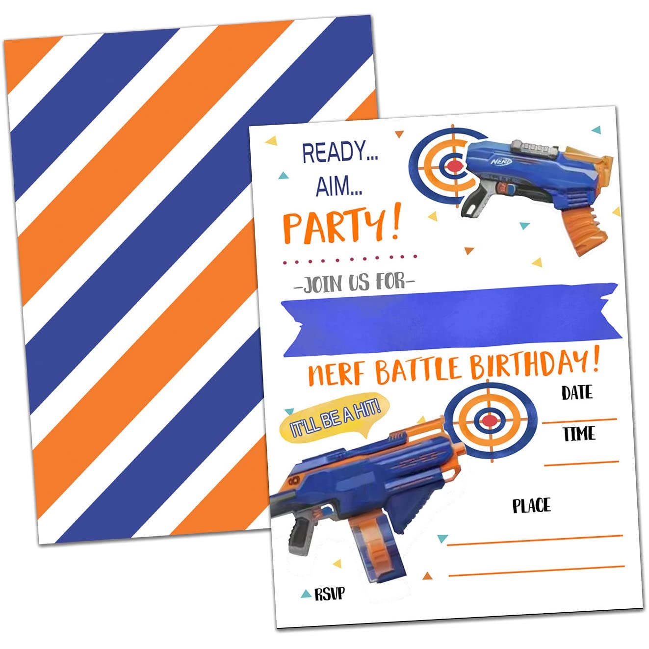 Nerf Gun Invitation Blank Template